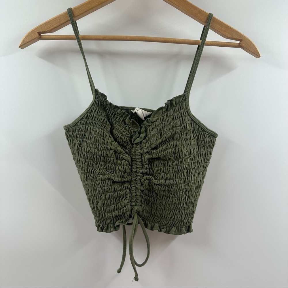 Aeropostale Smocked Cropped Tank Top 3-Pack – Adjustable Front Tie - Picture 6 of 12